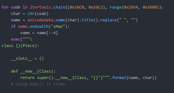 code generation in gameboard2.py